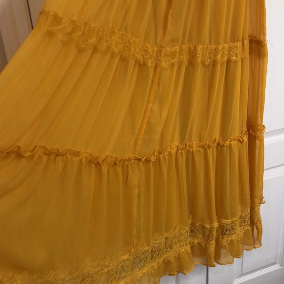 Yellow Ruffled Maxi Dress - Picture 4 of 6